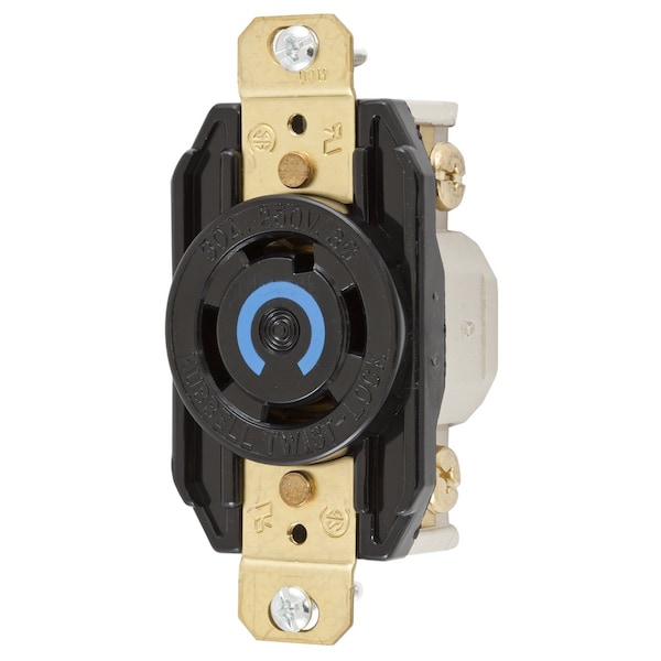 Locking Receptacle, L15-30R, 30 A, 250V AC, Three Phase, 3 Pole, Flush Mount, Screw Terminals